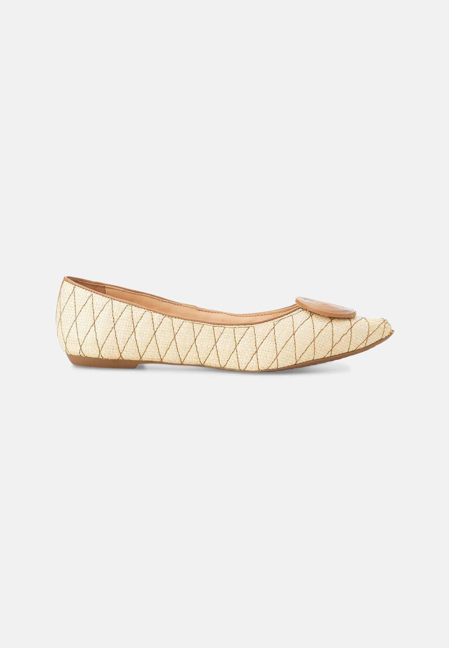 Ballerine femme en cuir et raphia – Coralia | Zachoo