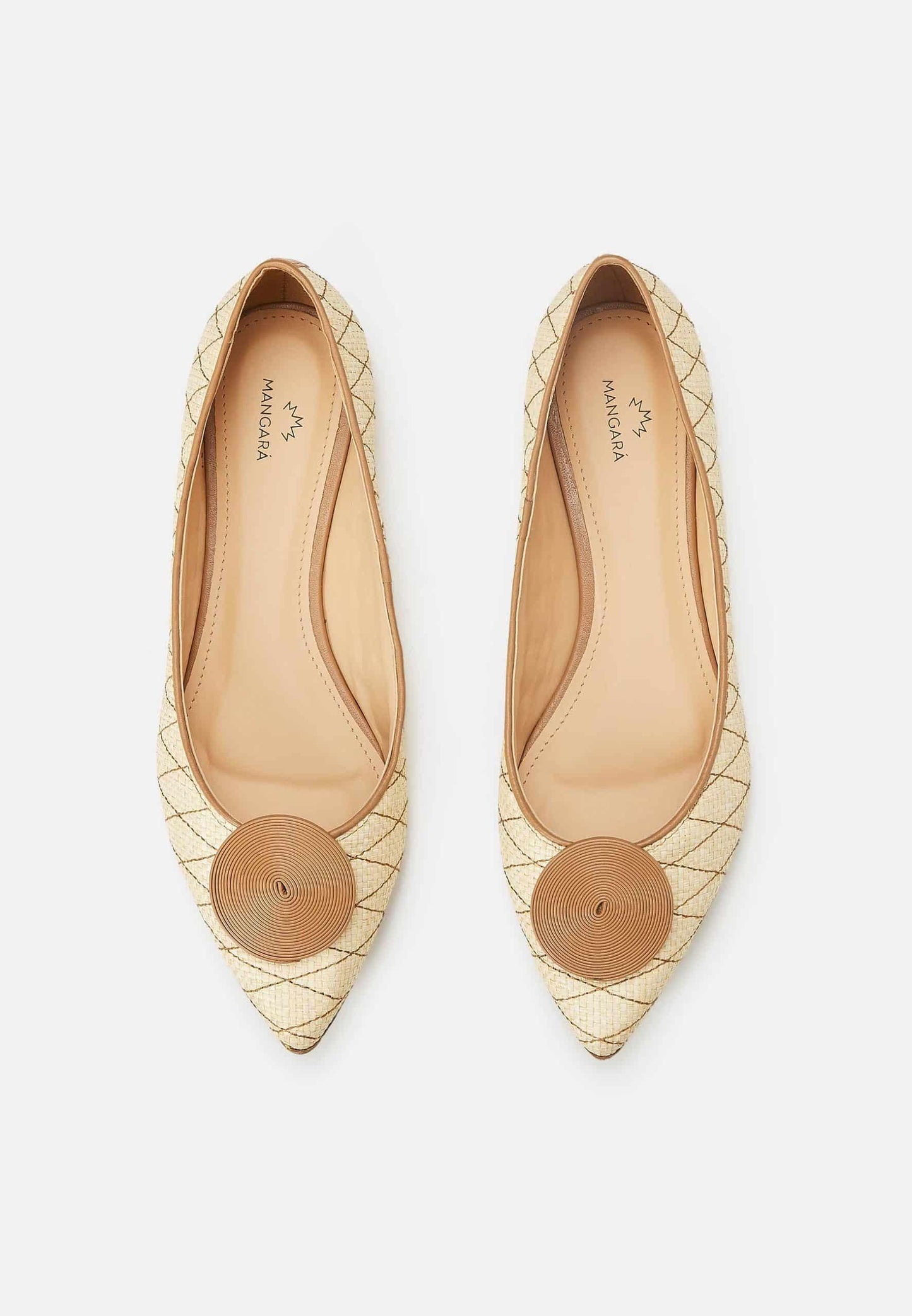 Ballerine femme en cuir et raphia – Coralia Brun | Zachoo