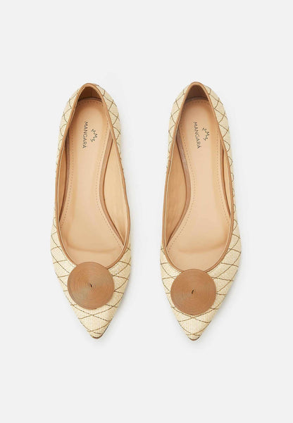 Ballerine femme en cuir et raphia – Coralia Brun | Zachoo