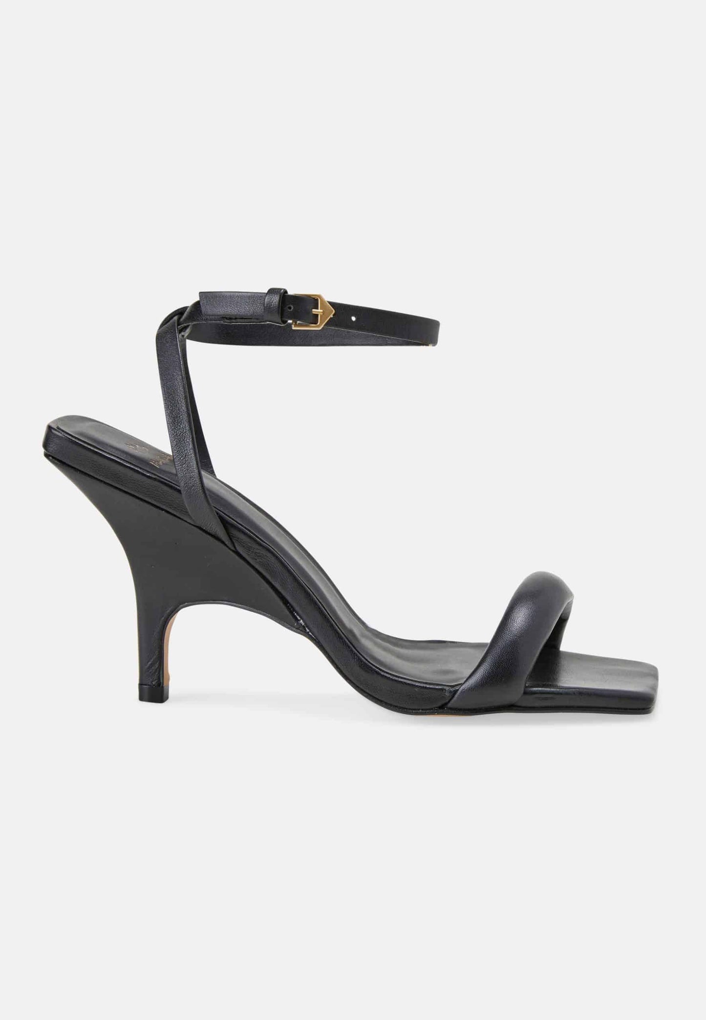 Sandales femme en cuir noir à talon haut 9 cm – Cortiva | Zachoo