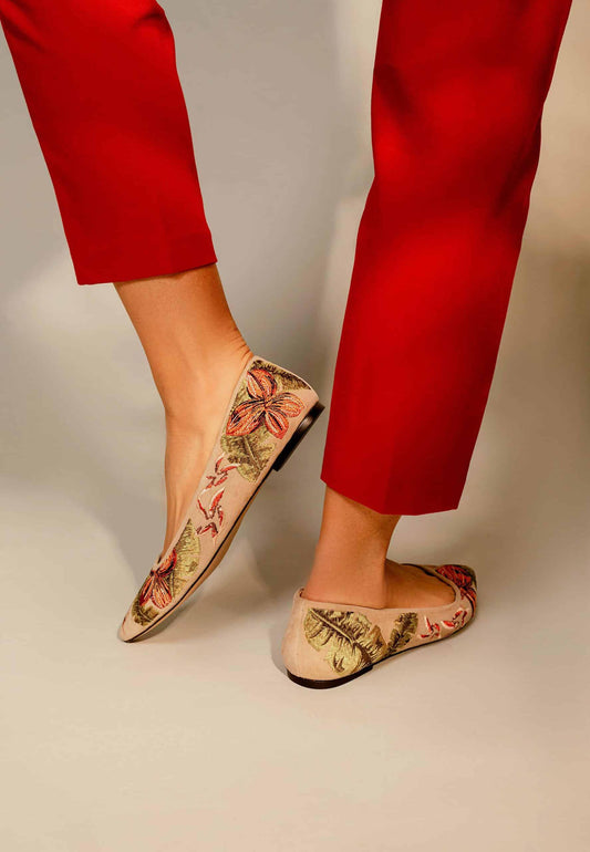 Ballerine femme en cuir brodée – Liréava | Zachoo