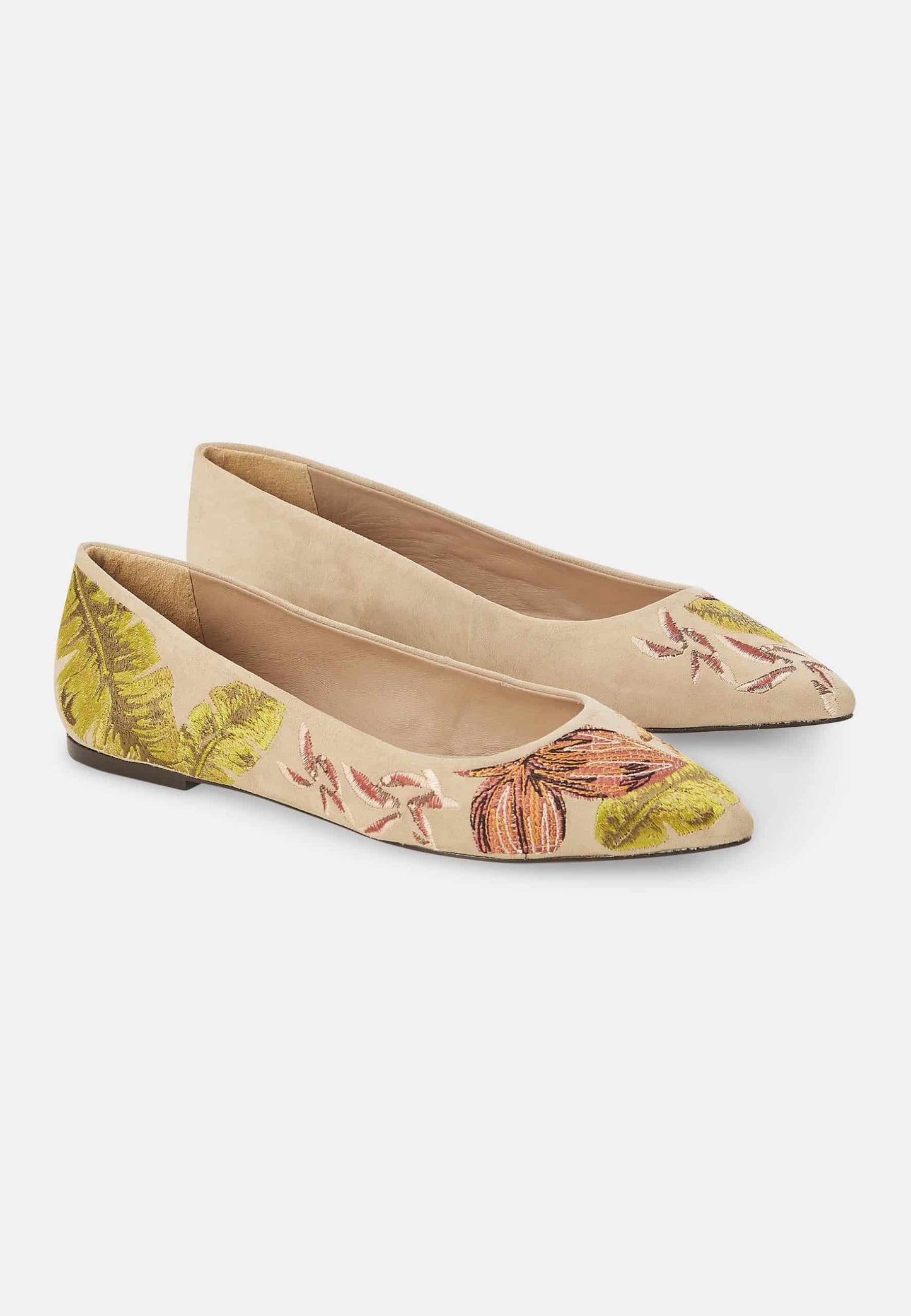 Ballerine femme en cuir brodée – Liréava Beige | Zachoo