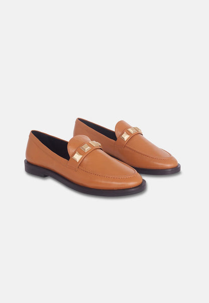 Mocassins femme en cuir véritable – Caldeira Marron | Zachoo
