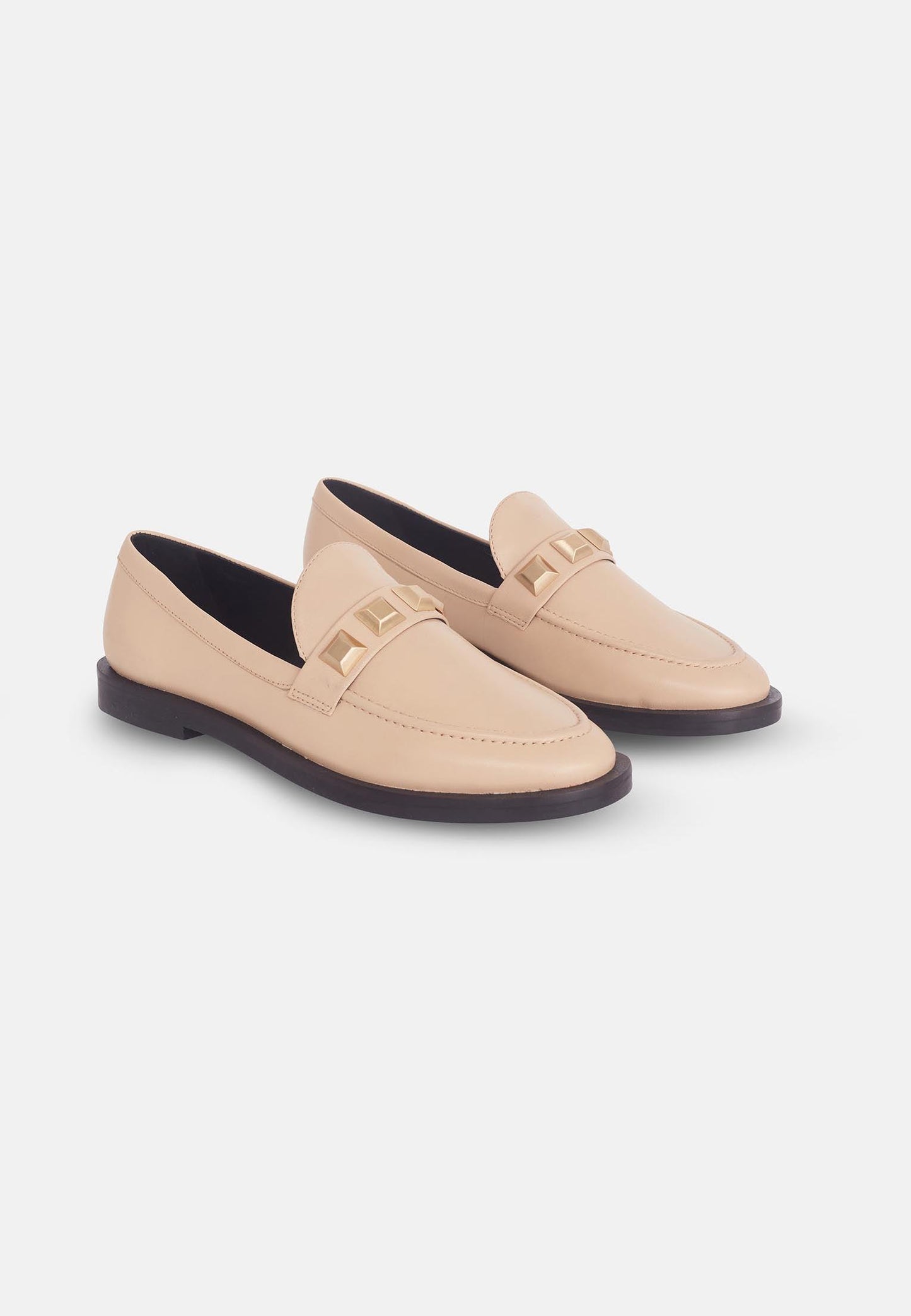 Mocassins femme en cuir véritable – Caldeira Beige | Zachoo