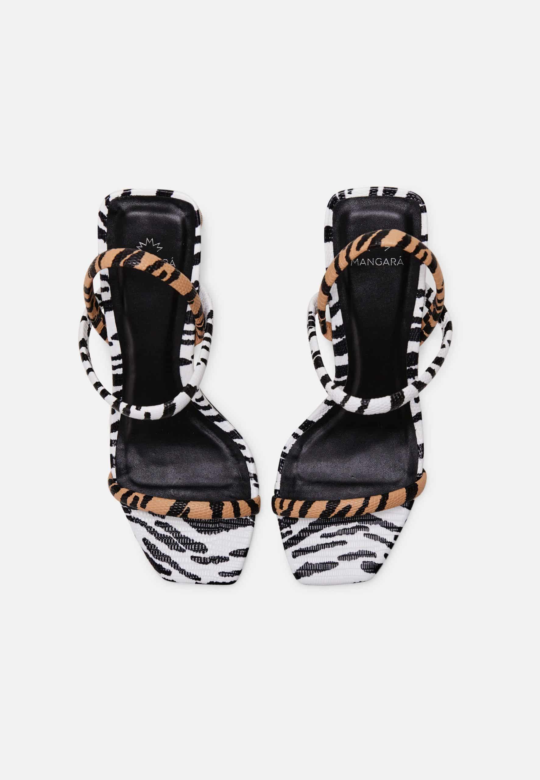 Sandale femme en cuir imprimé animal – Arenza | Zachoo