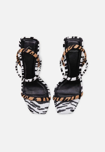 Sandale femme en cuir imprimé animal – Arenza | Zachoo