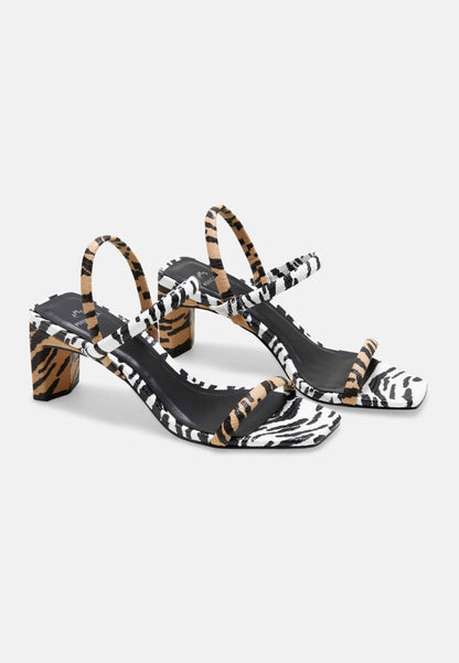Sandale femme en cuir imprimé animal – Arenza | Zachoo