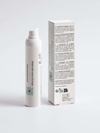 Gel Hydratant Visage Niacinamide 5% - Unifiant & Anti-Rougeurs - Texture Légère - Certifié Ecocert - 50ml | Zachoo