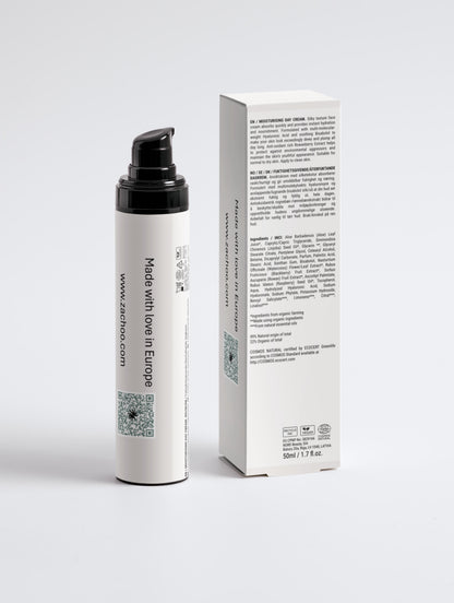 Crème de Jour Hydratante Éclat - Acide Hyaluronique & Antioxydants - Peaux Douces & Repulpées - Bio - 50ml | Zachoo