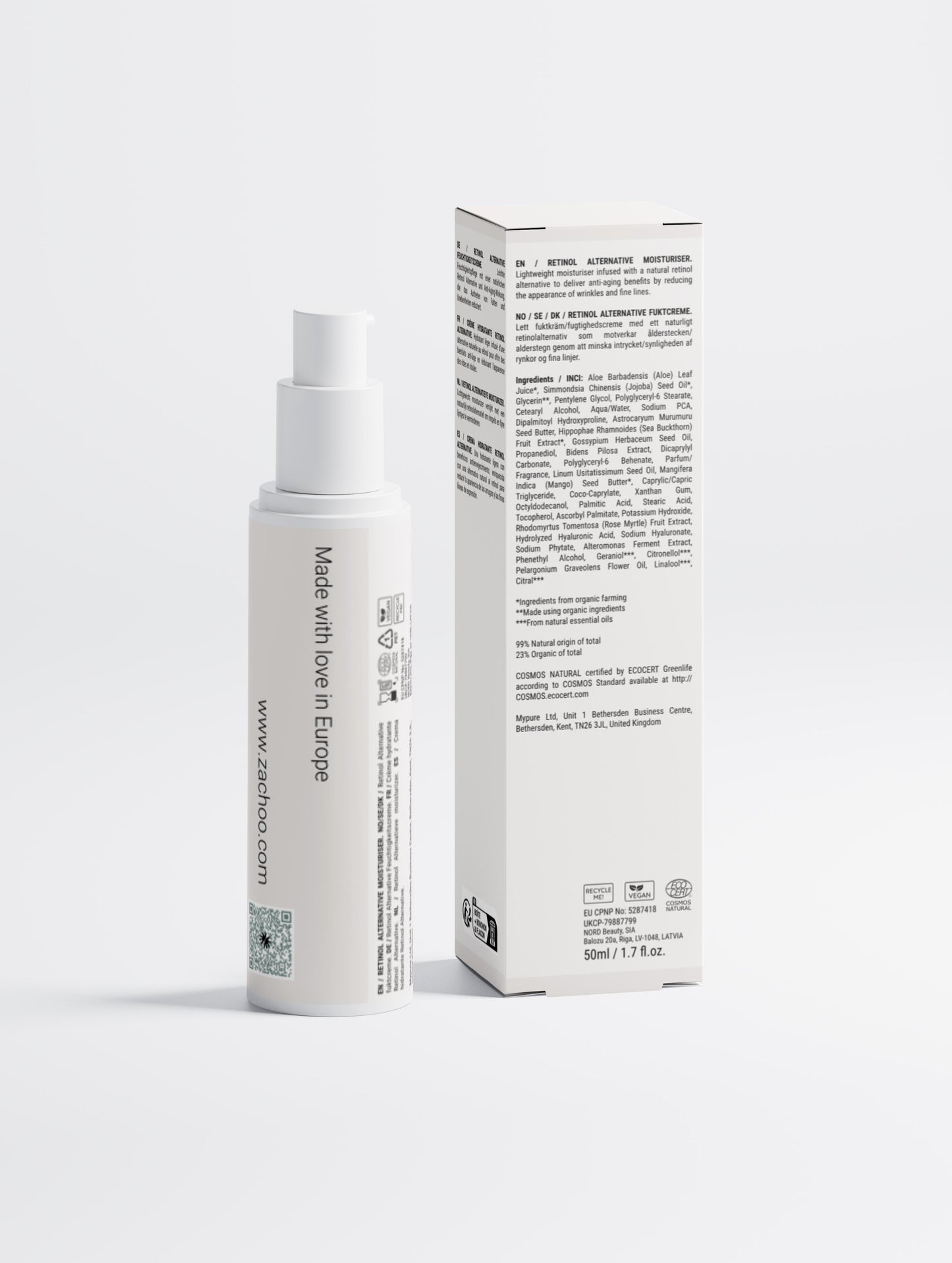 Crème Anti‑Âge Sans Rétinol – Rides, Fermeté & Éclat – Bidens Pilosa – 50 ml | Zachoo