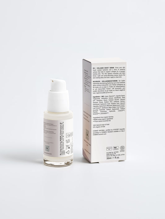 Sérum Booster Collagène & Acide Hyaluronique - Fermeté & Éclat - 100% Naturel - Certifié Ecocert - 30ml | Zachoo
