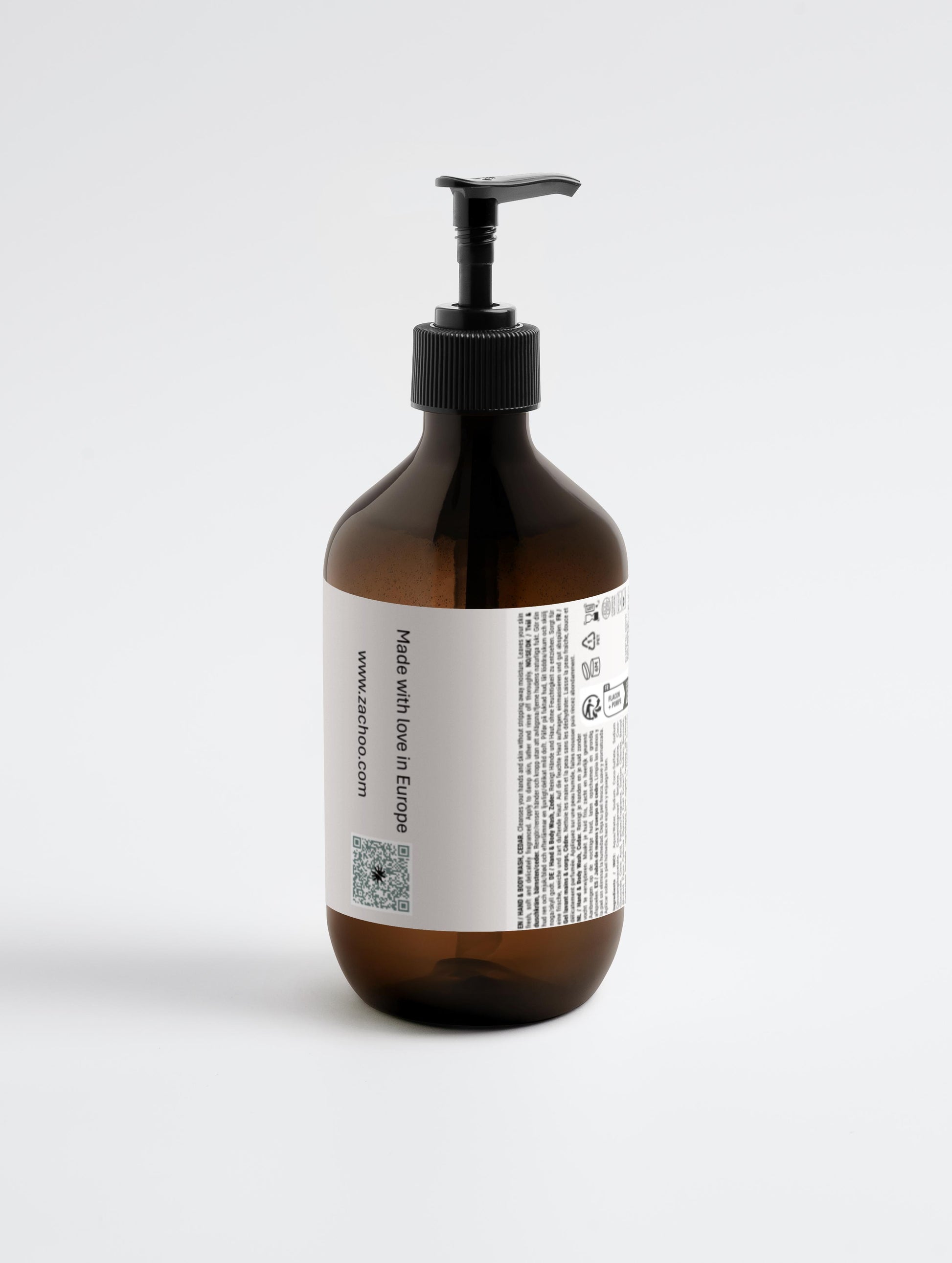 Gel Lavant Mains & Corps Menthe & Cèdre Noir - Nettoyant Doux Hydratant - Certifié Ecocert - Bio - 490ml | Zachoo