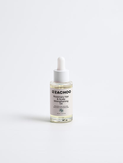 Huile Cheveux & Cuir Chevelu Fortifiante - 100% Naturelle & Bio - Romarin & Menthe Poivrée - Certifiée Ecocert | Zachoo