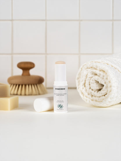 Stick Solaire Minéral SPF50 – Haute Protection UVA/UVB – Visage & Zones Sensibles - Sans Teinte – Certifié Ecocert | Zachoo