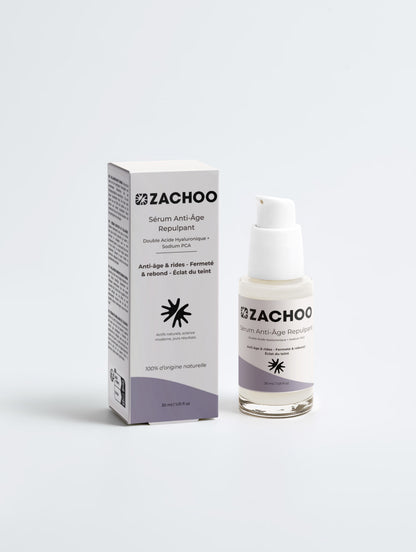 Sérum Booster Collagène & Acide Hyaluronique - Fermeté & Éclat - 100% Naturel - Certifié Ecocert - 30ml | Zachoo