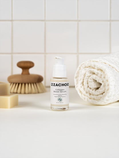 Sérum Booster Collagène & Acide Hyaluronique - Fermeté & Éclat - 100% Naturel - Certifié Ecocert - 30ml | Zachoo